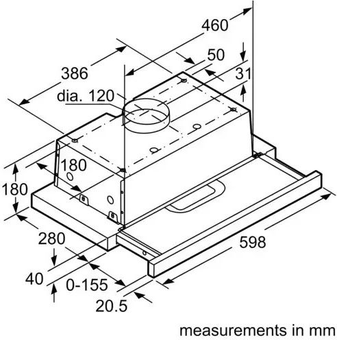 Bosch Συρόμενος Απορροφητήρας 60cm Inox