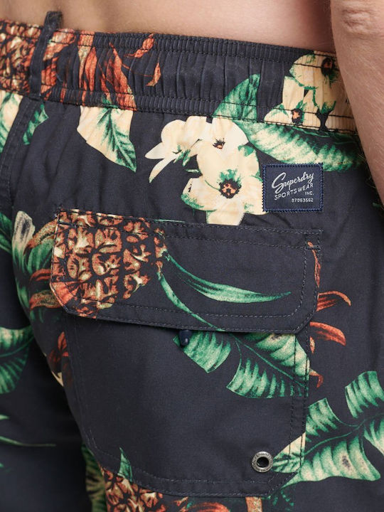Black Pineapples Men's Swimwear Shorts Multicolour Floral