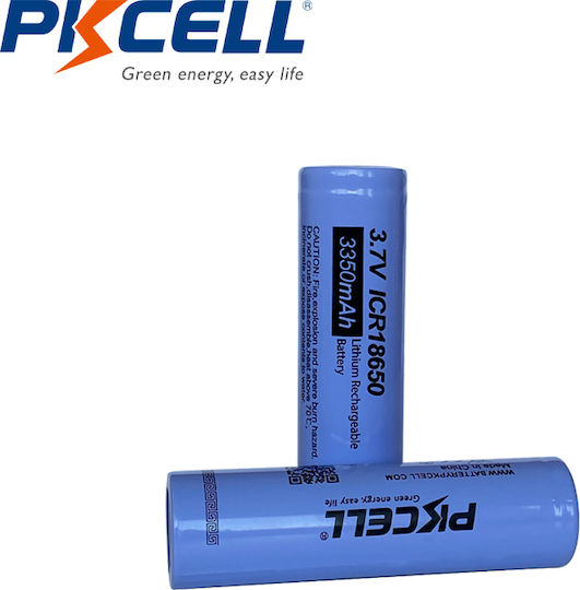 Pkcell Επαναφορτιζόμενη Μπαταρία 18650 Li-ion 3350mAh 3.7V 1τμχ