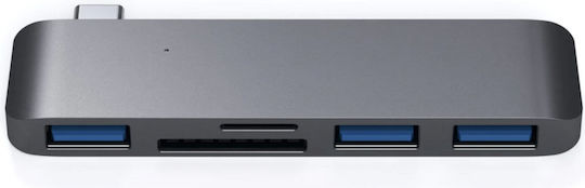 Satechi 3-Port USB 3.0 Hub with USB-C Connection Gray