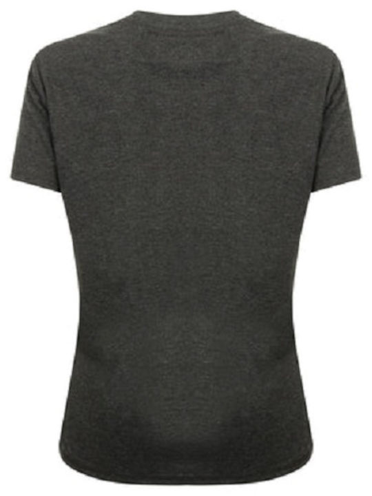 Tokyo Laundry Keoni Beflocktes Motiv Baumwoll-Jersey T-Shirt 3C10521 - Dunkelgrau meliert