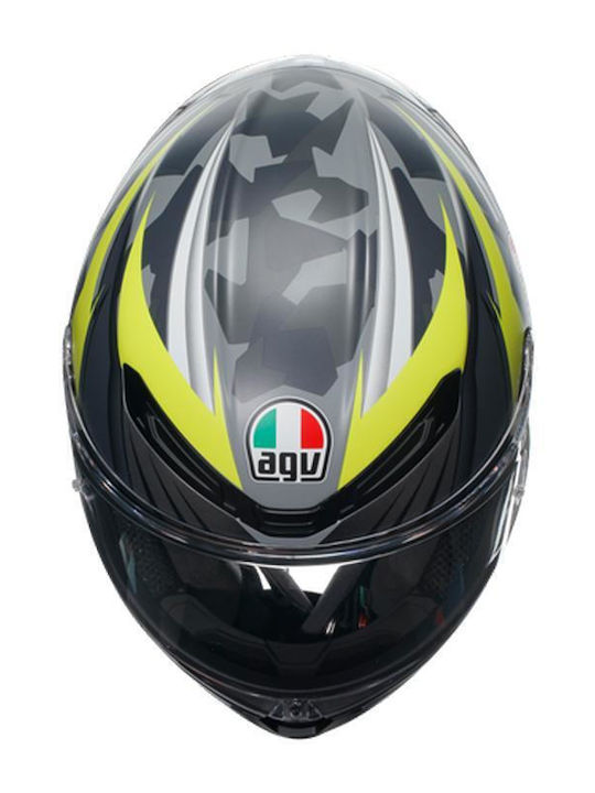 AGV K6 Excite Excite Matt Camo/Yellow Fluo Motorcycle Helmet Full Face ECE 22.05 1255gr with Pinlock