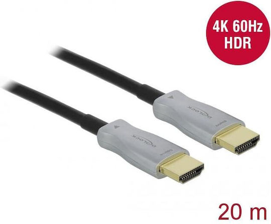 DeLock Cable HDMI male - HDMI male 20m Μαύρο