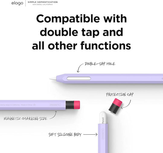 Elago Stylus Case Classic for Apple Pencil 2nd Gen in Lavender color