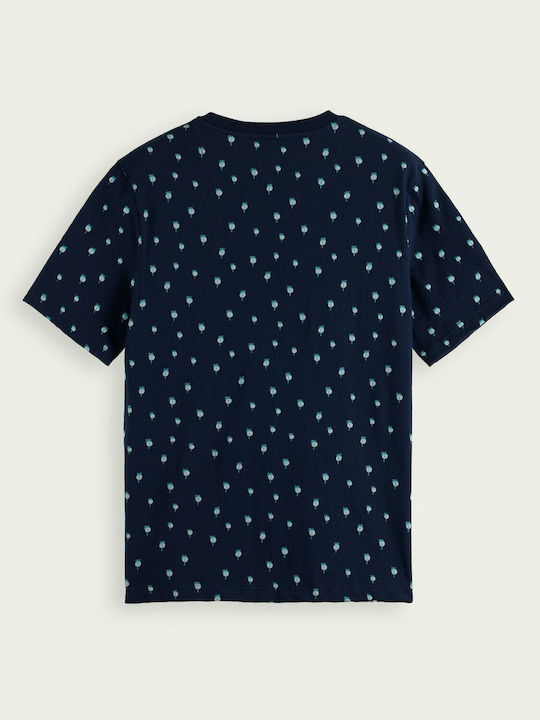 Scotch & Soda Ανδρικό T-shirt Navy Μπλε με Στάμπα