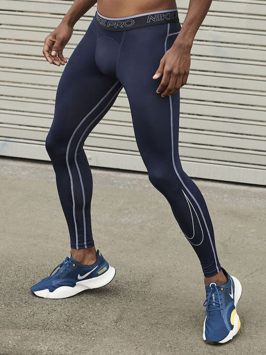 Nike Pro Dri-Fit Мъжки Спортни Клинове Дълга Син