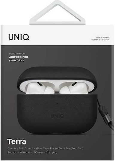 Uniq Terra Hülle Leder Dallas Black für Apple AirPods Pro 2