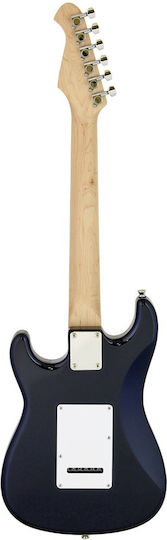 Aria Pro II STG-MINI Elektrische Gitarre Stratocaster mit SSS Tonabnehmerkonfiguration Schwarz