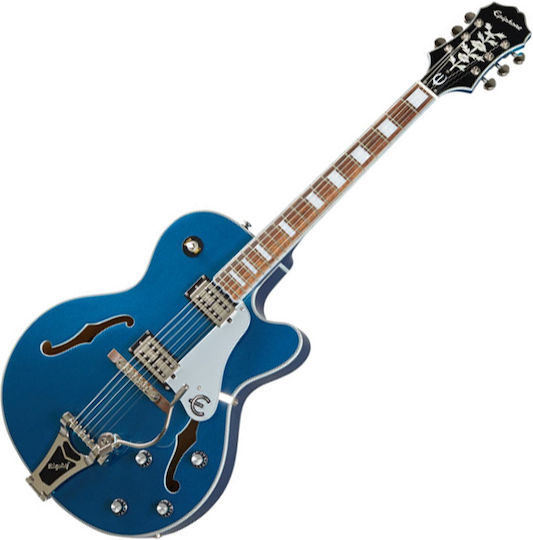 Epiphone Emperor Swingster Chitară Electrică ES cu HH Configurație Doze Delta Blue Metallic
