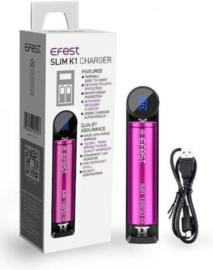 Efest Slim K1 USB Charger Batteries Li-ion Size 18650/16340/26650/14500