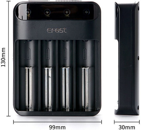 Efest Lush Q4 4-Slot Li-ion Battery Charger Size 18650/16340