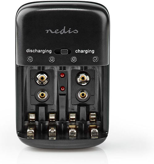 Nedis Φορτιστής 4 Μπαταριών Ni-MH Μεγέθους AA/AAA/9V