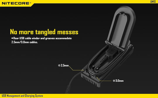 NiteCore UM10 USB Φορτιστής Μπαταριών Li-ion Μεγέθους 18650