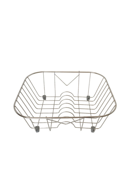 Sanitec Νο 20 Over Sink Dish Draining Rack from Stainless Steel in Silver Color 35.5x31cm