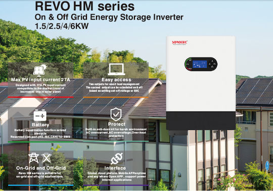 Sorotec REVO HM Series On&Off Grid Хибриден Инвертор Мощност 1500W с Входно Напрежение 12V