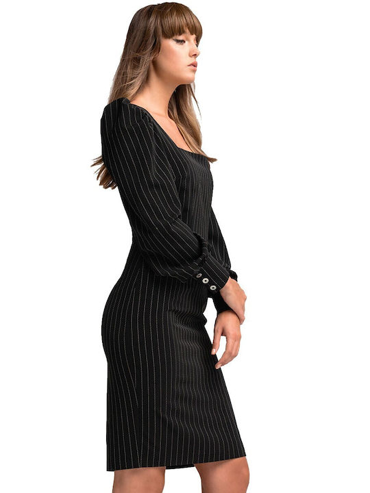 Charmstyle Women's Striped Dress in Black 54336 Black