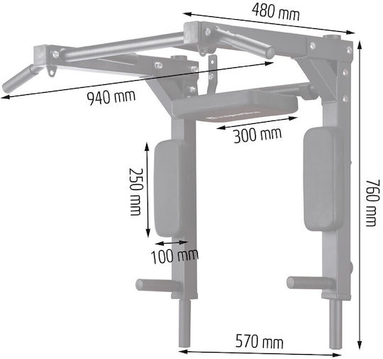 inSPORTline Bară de tracțiune Perete pentru Utilizator până la 150kg