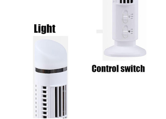 USB Battery Tower Fan Portable USB Fan White