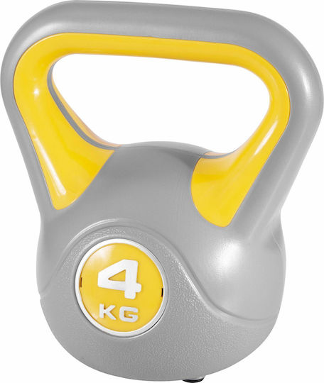 AMILA Kettlebell Βινυλίου 4kg Κίτρινο