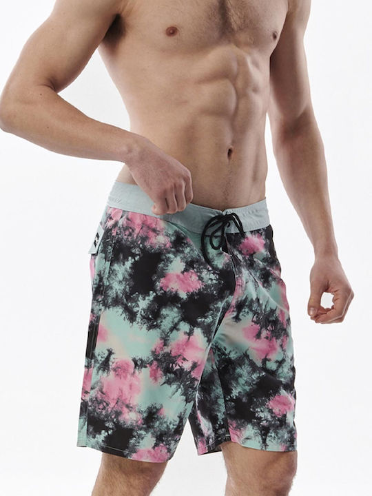 033333 Men's Swimwear Bermuda Turquoise Floral