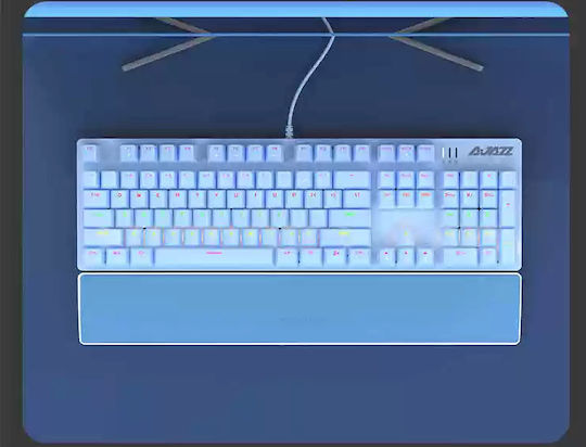 Ajazz Ergonomic Wrist Rest Tenkeyless PU Leather Подложка за китките на клавиатурата Blue 104 Ключове