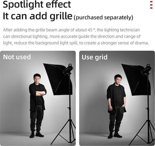 Caruba Queenie Easy Fold Softbox 80x120cm Bowens Mount & Grid Softbox Kit 80cmcm. 120x80cm.