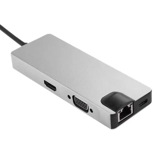 USB-C Docking Station with HDMI 4K Ethernet and Support for 2 Monitors Gray (KYL-5709590566)