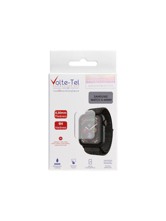 Volte-Tel Edge Cover with Key Пластмасов Калъф със Стъкло в Бял цвят за Галакси Уотч 4 44мм
