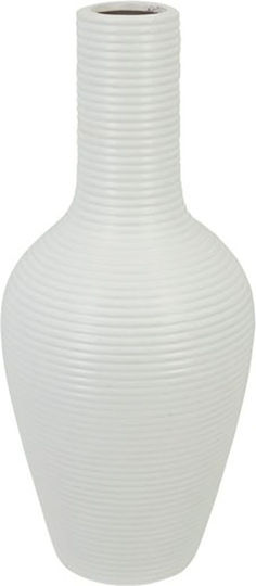 Marhome Βάζο Κεραμικό Λευκό Φ14xΥ31cm