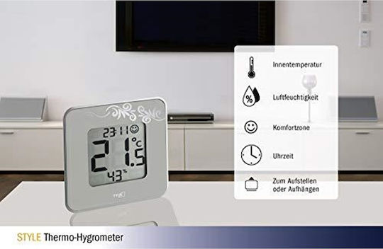 TFA Style Indoor Thermometer & Hygrometer Tabletop / Wall Mounted