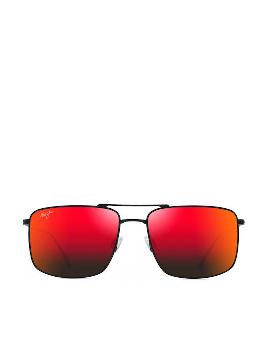 Maui Jim Aeko Sonnenbrillen mit Schwarz Rahmen und Rot Polarisiert Linse RM886-02