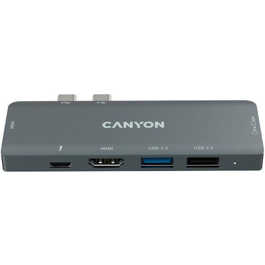 Canyon Docking Station with Dual USB-C HDMI 4K PD and Support for 2 Monitors Gray (CNS-TDS05B)