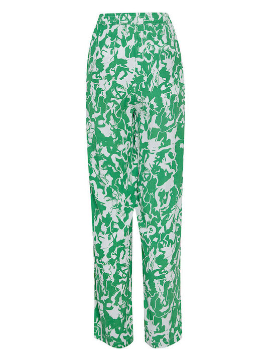 ICHI Femei Tesatura Pantaloni cu Elastic Verde