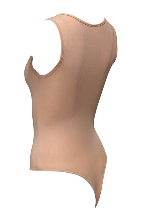 Frauen Bodysuit Damen-Bodysuits Beige