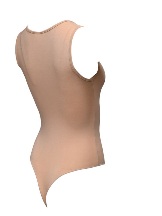Frauen Bodysuit Damen-Bodysuits Beige