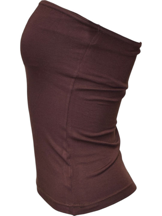 Women's Strapless T-Shirt Brown