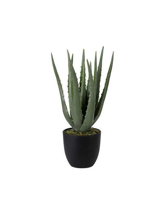 GloboStar Artificial Plant in Small Pot Aloe Green 38cm 1pcs