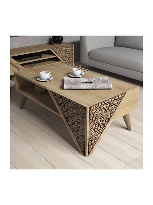 Rectangular Coffee Table Wooden Brown L105xW58xH40cm.