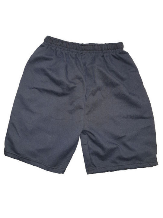 Fabric shorts with 2 pockets and drawstring at the waist Blue solid color