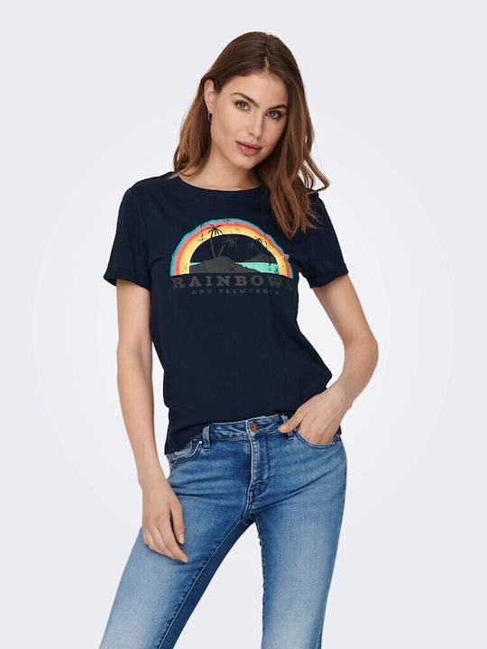 Only Damen T-shirt Marineblau
