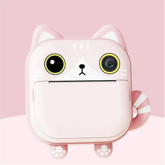 M2 Cute Kitty Cameră Foto pentru Copii 48MP cu Imprimare Termică Roz
