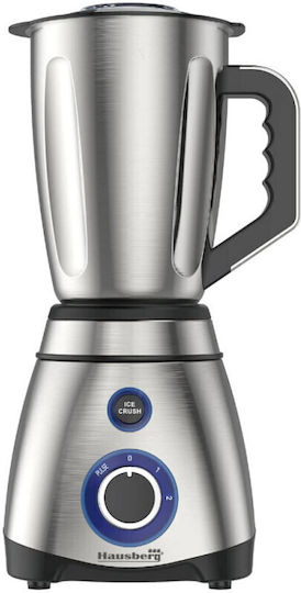 Hausberg Μπλέντερ με Πλαστική Κανάτα 1.5 lt 600W Inox HB7763