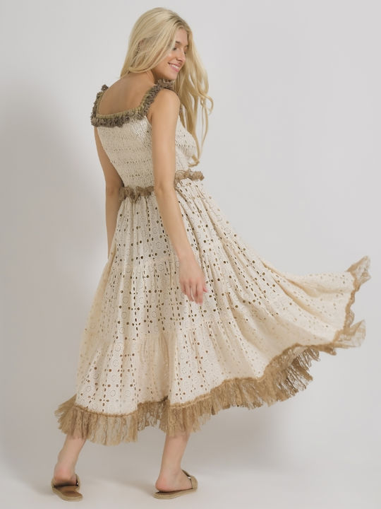 Summer Midi Dress Beige