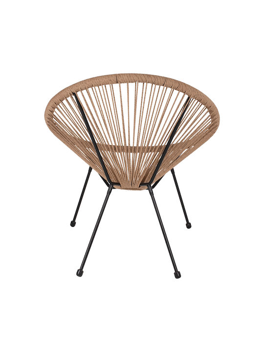 Πολυθρόνα Εξωτερικού Χώρου Rattan Acapulco Μαύρο 71x73x77εκ.