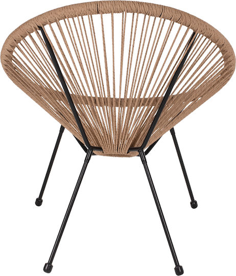 Πολυθρόνα Εξωτερικού Χώρου Rattan Acapulco Μαύρο 71x73x77εκ.
