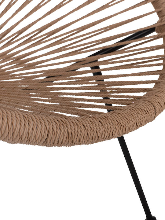 Πολυθρόνα Εξωτερικού Χώρου Rattan Acapulco Μαύρο 71x73x77εκ.