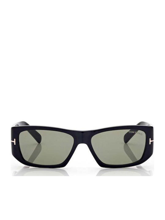 Tom Ford Herren Sonnenbrille mit Schwarz Kunststoff Gestell und Grün Linse 0986 01N