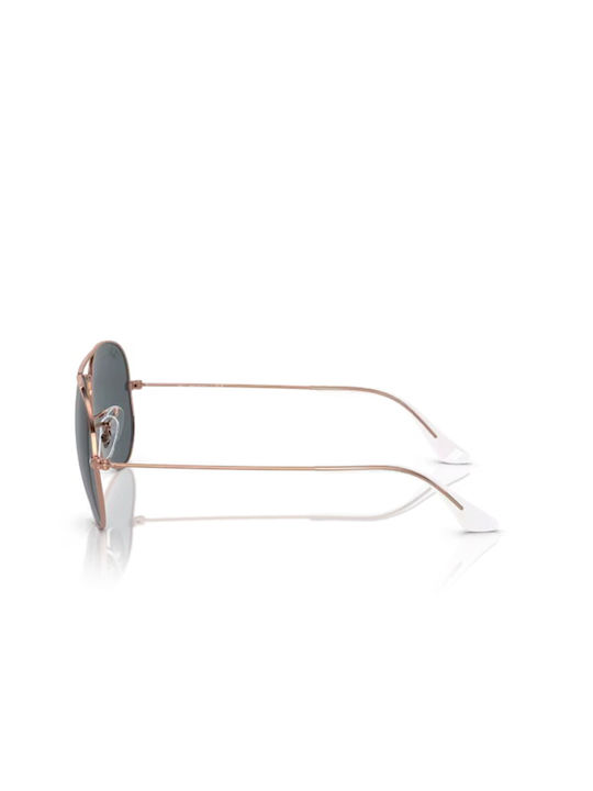 Ray Ban Sunglasses with Rose Gold Metal Frame and Blue Lens RB3025 9202R5