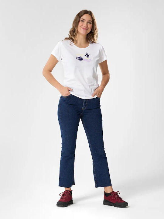 Pearl Γυναικείο T-shirt Πεζοπορίας Fast Drying White