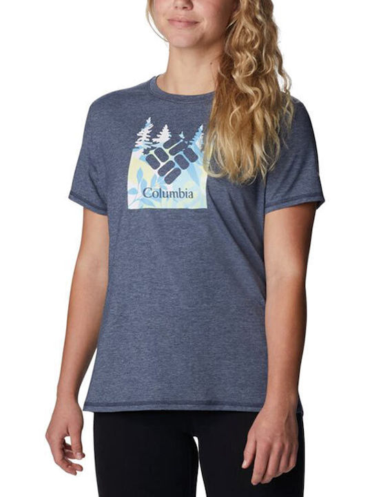 Columbia Sun Trek Γυναικείο T-shirt Nocturnal/ Arboreal με Στάμπα